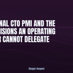 Fractional CTO PMI and the Five Decisions an Operating Partner Cannot Delegate